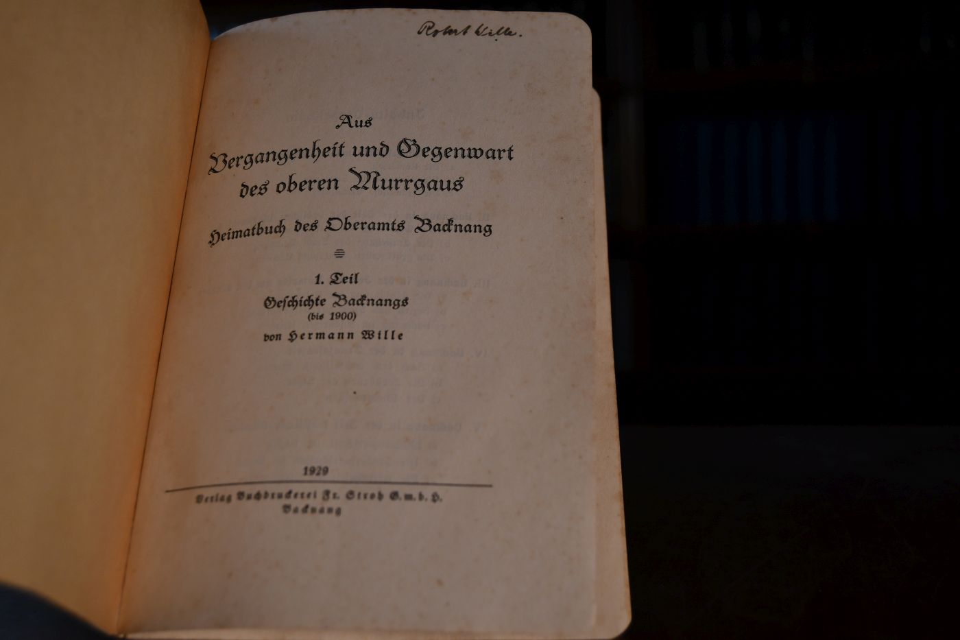 Aus Vergangenheit und Gegenwart des oberen Murrgaus. Heimatbuch des Oberamts Backnang. 1. Teil Geschichte Backnangs (bis 1900).