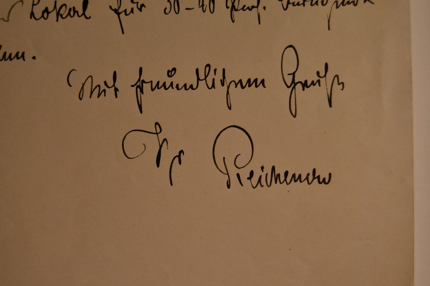 Handschriftliches Schreiben des deutschen Ornithologen Georg Anton Eugen Reichenow (1847 - 1941) vom 16. April 1908 an den Danziger Lehrer und Botaniker Konrad Lakowitz (1859-1938).