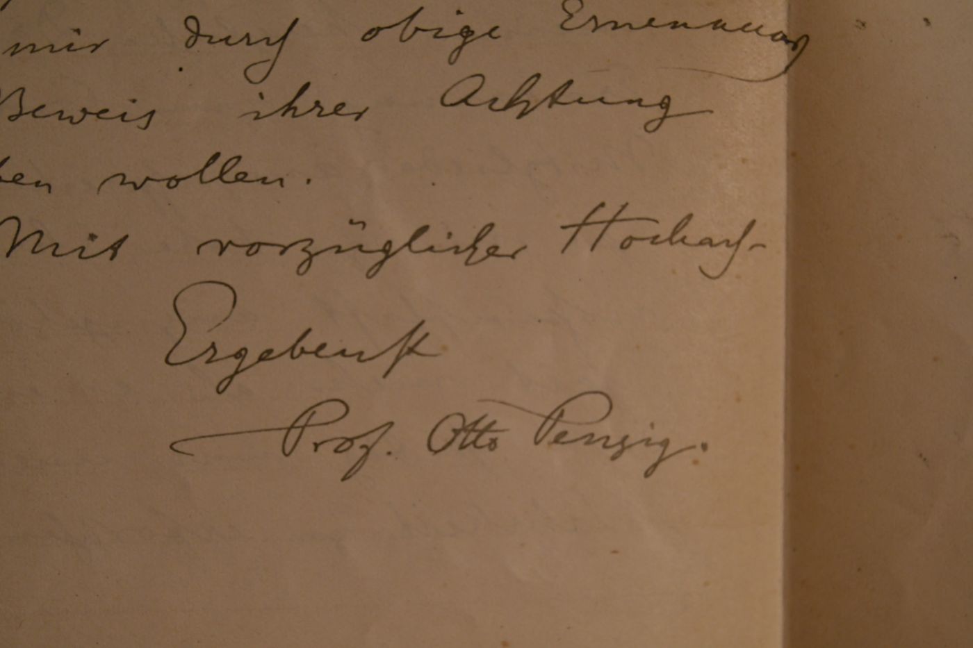 Handschriftliches Schreiben des deutsch-italienischen Botanikers Albert Julius Otto Penzig (auch Albertus Giulio Ottone Penzig 1856-1929) vom 18. Januar 1888 an den Danziger Lehrer und Botaniker Konrad Lakowitz (1859-1938).