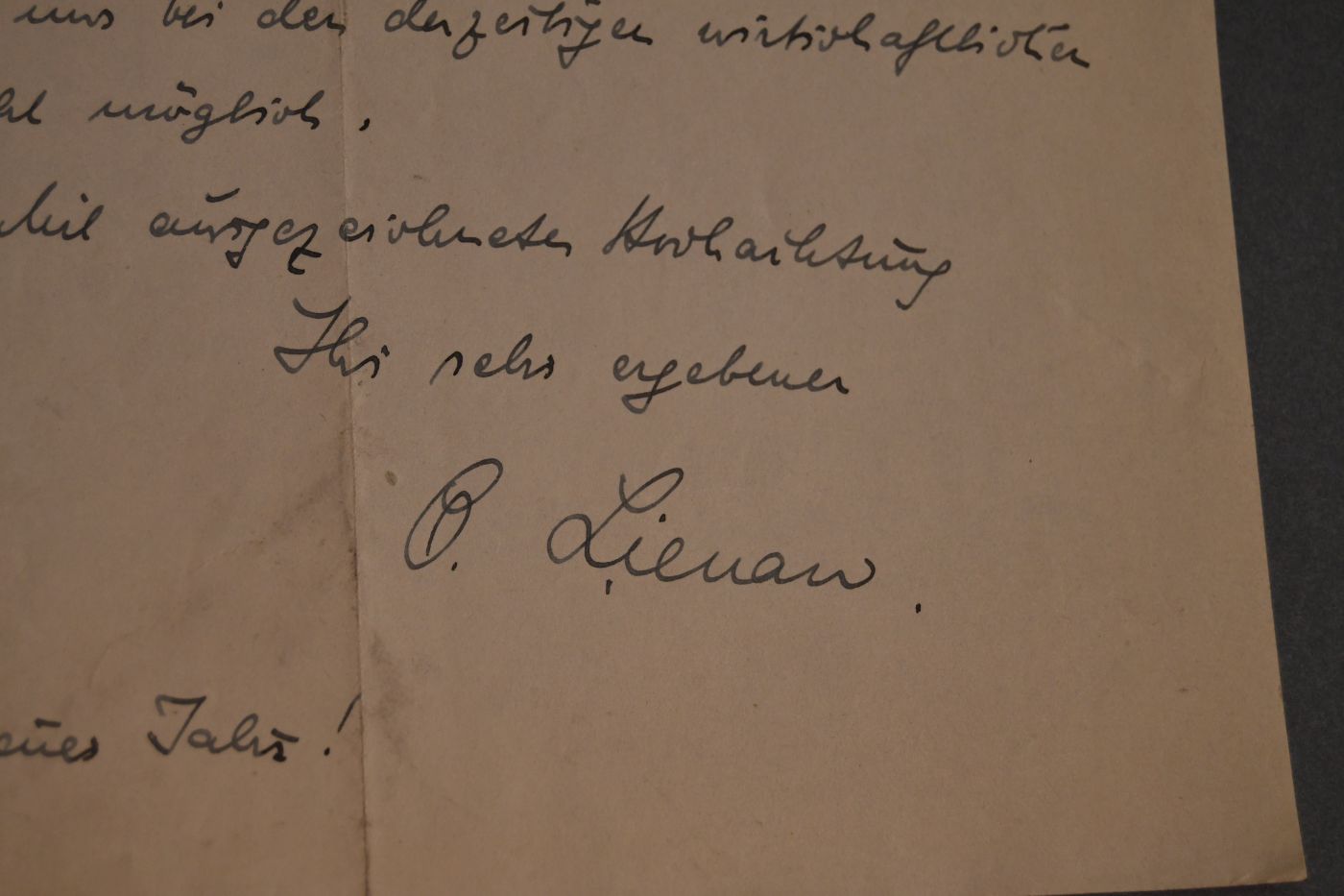Handschriftliches Schreiben des deutschen Schiffbauingenieurs und Hochschullehrers Otto Lienau (1877-1945) vom 26. Dezember 1934 an den Danziger Lehrer und Botaniker Konrad Lakowitz (1859-1938).