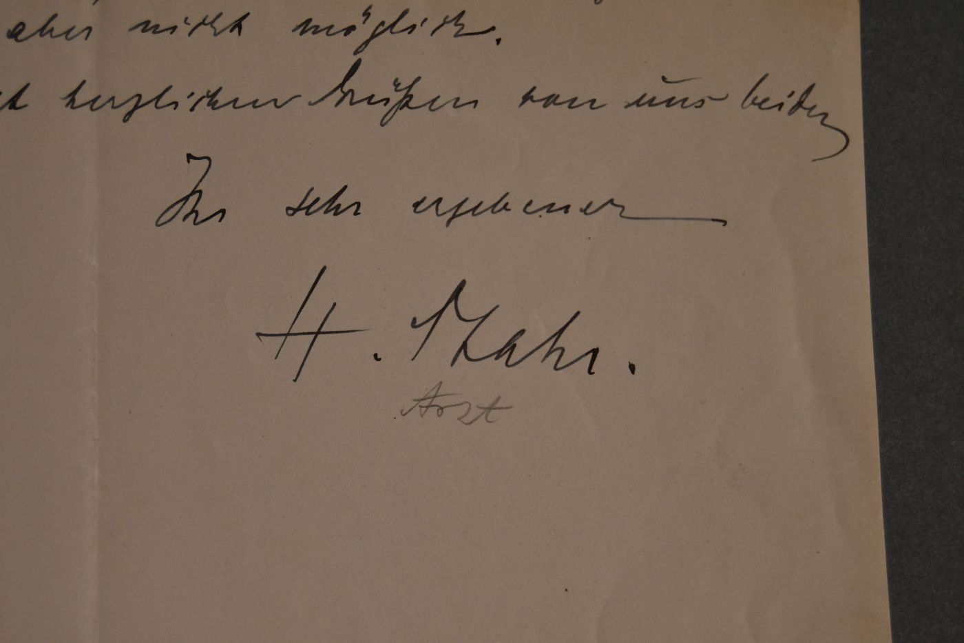 Handschriftlicher Brief des deutschen Pathologen Hermann Stahr (1868 - 1947) an den Danziger Lehrer und Botaniker Konrad Lakowitz (1859-1945) vom 1. Juni 1928.