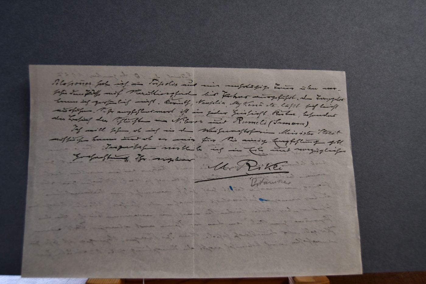 Zwei handschriftliche Briefe des Schweizer Botanikers Martin Albrecht Rikli (1868-1951) an den Danziger Lehrer und Botaniker Konrad Lakowitz (1859-1945) vom 6. November und 10. Dezember 1927.
