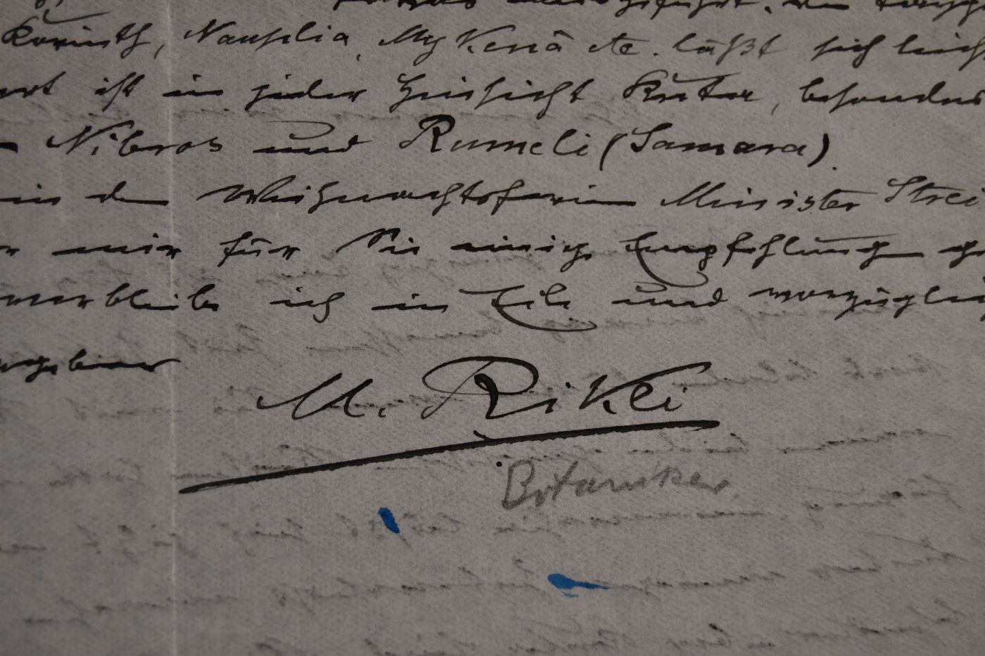 Zwei handschriftliche Briefe des Schweizer Botanikers Martin Albrecht Rikli (1868-1951) an den Danziger Lehrer und Botaniker Konrad Lakowitz (1859-1945) vom 6. November und 10. Dezember 1927.