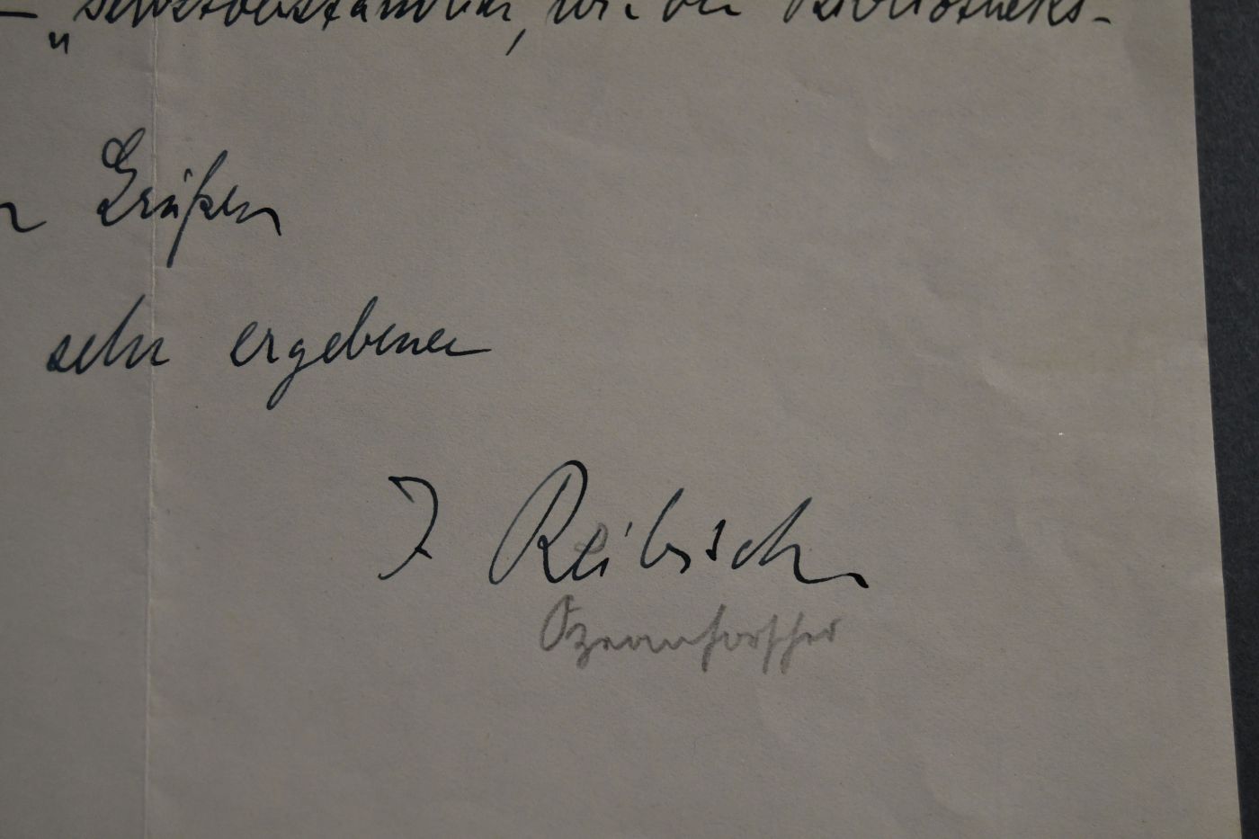 Handschriftlicher Brief des deutschen Zoologen und Meeresforschers Johann Reibisch (1868 - 1948) an den Danziger Lehrer und Botaniker Konrad Lakowitz (1859-1945) vom 23. April 1930.