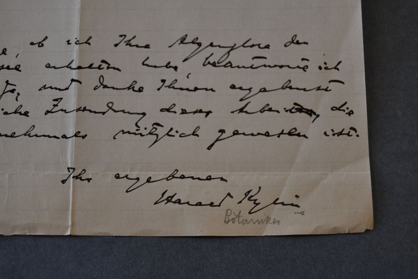 Handschriftliches Schreiben des schwedischen Botanikers Johann Harald Kynlin (1879-1949) vom 29. Juni 1930 an den Danziger Lehrer und Botaniker Konrad Lakowitz (1859-1938).