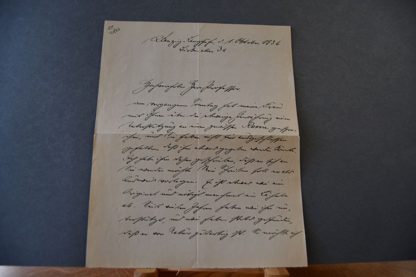 Handschriftlicher Brief des Generalsuperintendenten von Danzig i.R. Paul Kalweit (1867-1944) an den Danziger Lehrer und Botaniker Konrad Lakowitz (1859-1938).
