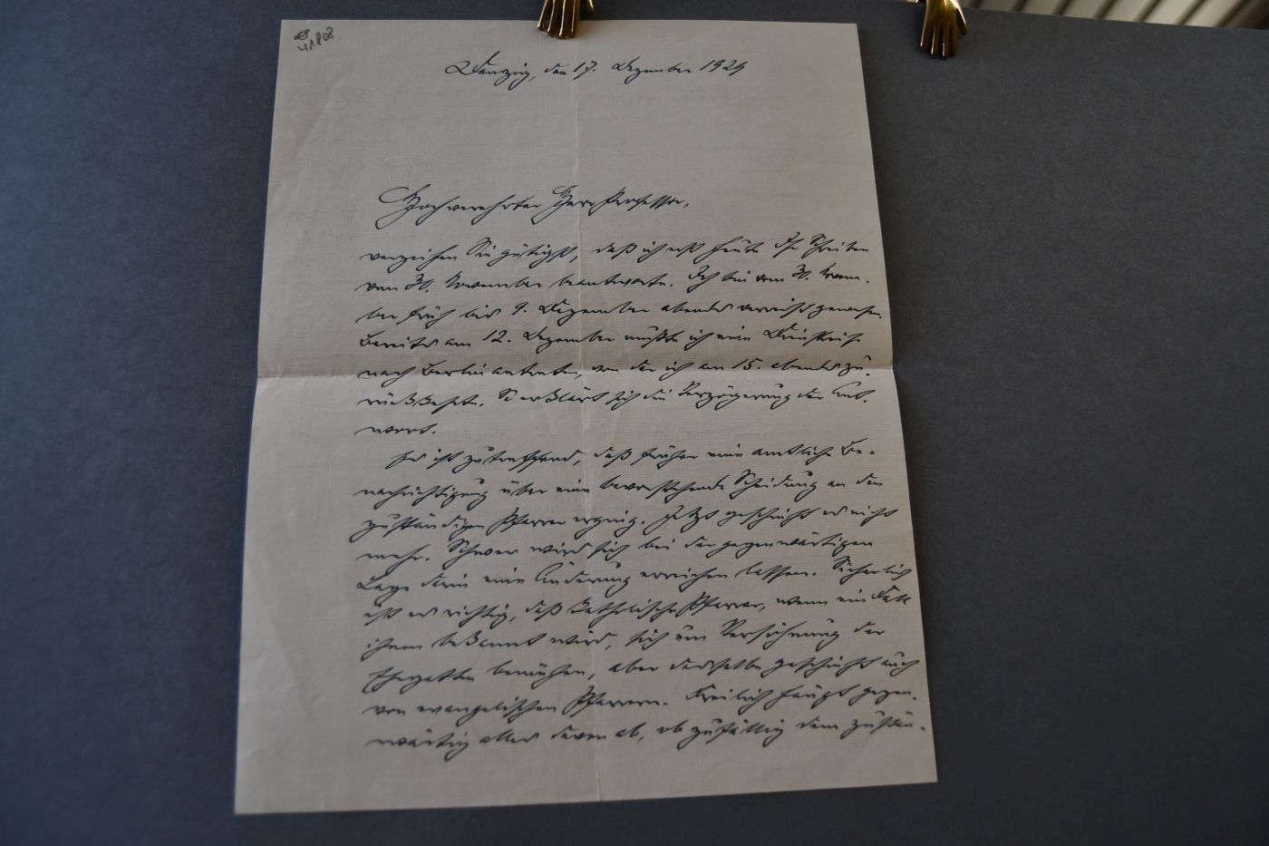 Handschriftlicher Brief des Generalsuperintendenten von Danzig Paul Kalweit (1867-1944) an den Danziger Lehrer und Botaniker Konrad Lakowitz (1859-1938).