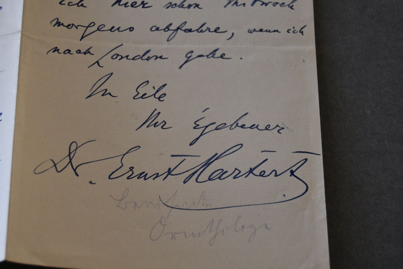 Brief des deutschen Ornithologen Ernst Hartert (1859-1933) an den Danziger Lehrer und Botaniker Konrad Lakowitz(1859-1945) vom 12. Juli 1908.