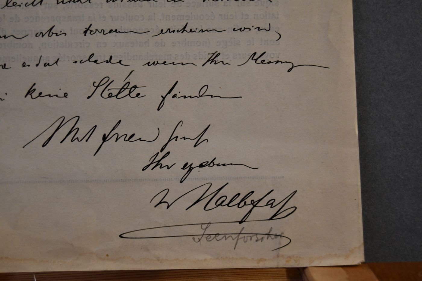 Handschriftliches Schreiben von Wilhelm Halbfaß, Hydrogeograph (1856-1951) vom 1. Mai 1915 an den Danziger Lehrer und Botaniker Konrad Lakowitz (1859-1938).