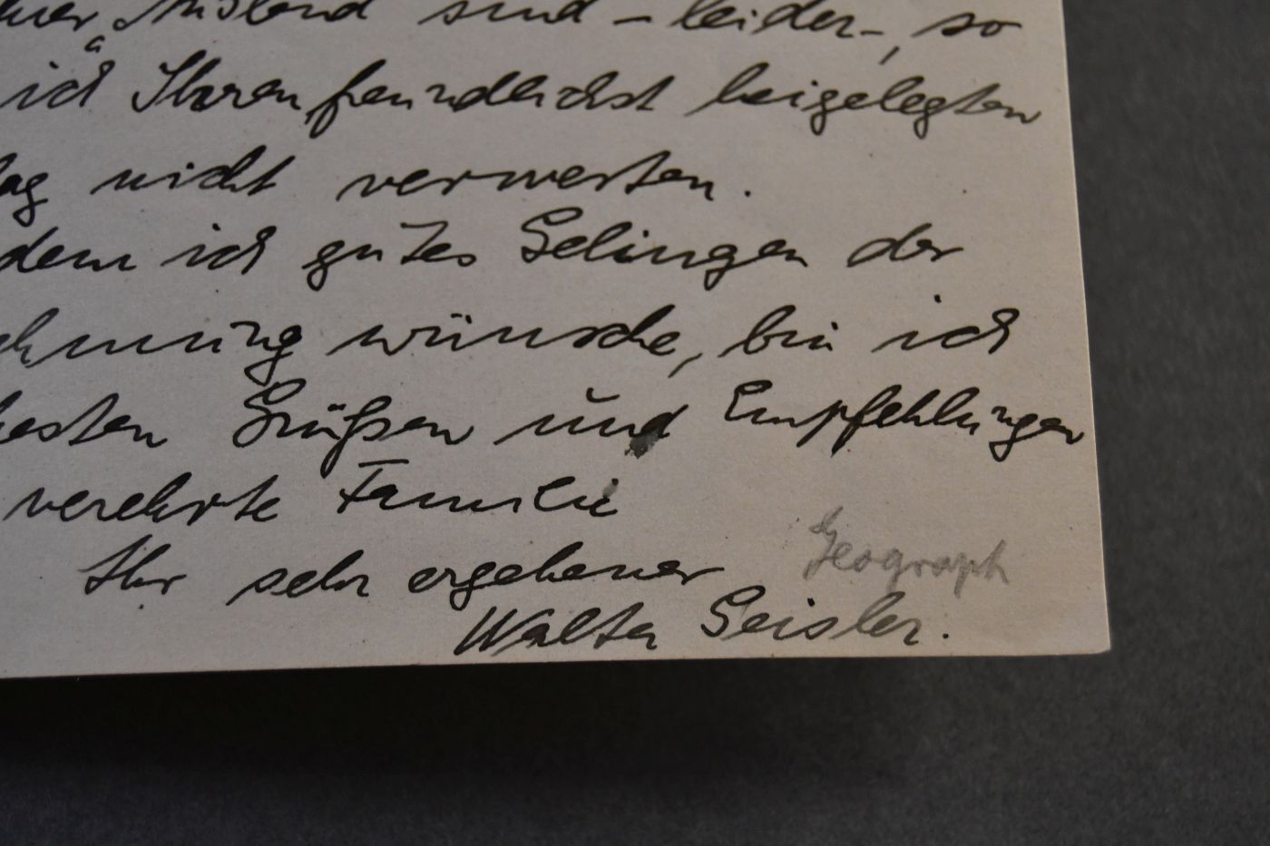 Handschriftliches Schreiben von Walter Geisler, Geograph (1891-1945) vom 11. Mai 1922 an den Danziger Lehrer und Botaniker Konrad Lakowitz (1859-1938).