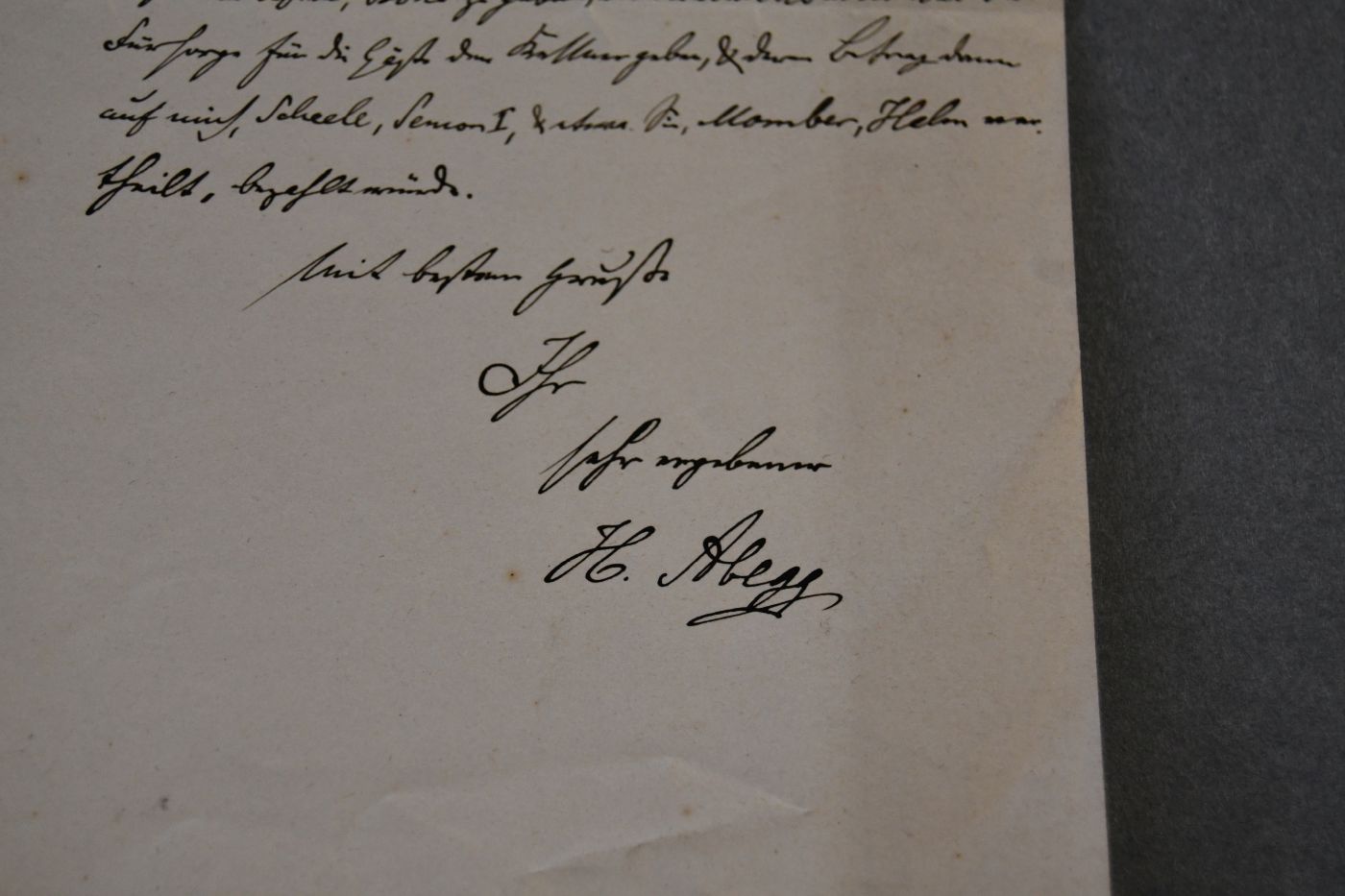 Handschriftlicher Brief des deutschen Mediziners Georg Friedrich Heinrich Abegg (1826-1900) vom 19. April 1898 an den Danziger Lehrer und Botaniker Konrad Lakowitz (1859-1938).