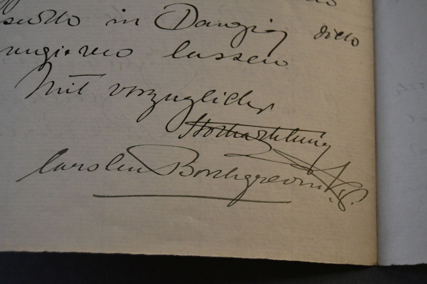 Handschriftliches Schreiben des norwegischen Naturforschers und Polarreisenden Carsten Egeberg Borchgrevink (1864-1934) vom 29. März 1909 an den Danziger Lehrer und Botaniker Konrad Lakowitz (1859-1945).