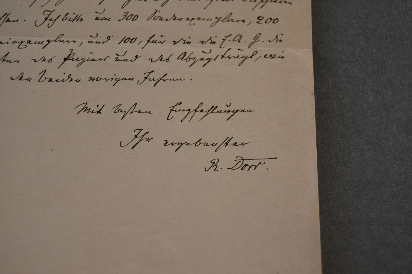 Handschriftlicher Brief des deutschen Lehrers und plattdeutschen Schriftstellers Robert Dorr (1835-1919) an den Danziger Lehrer und Botaniker Konrad Lakowitz (1860-1916) vom 31. Juli 1916.