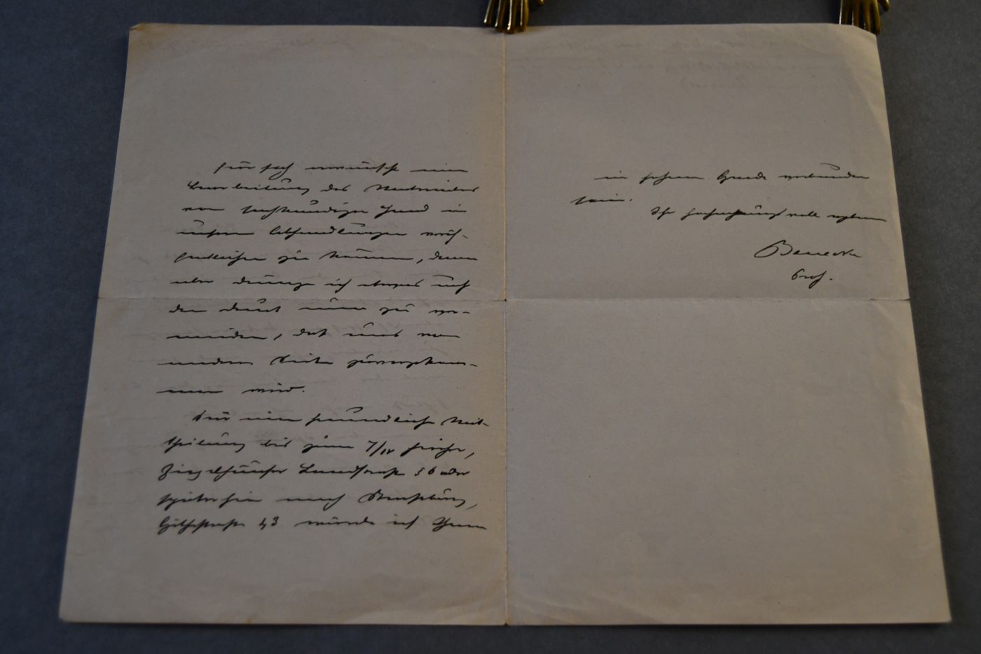 Handschriftlicher Brief des deutschen Geologen und Paläontologen Ernst Wilhelm Benecke (1838-1919) an den Danziger Lehrer und Botaniker Konrad Lakowitz (1860-1916) vom 31. März 1893.