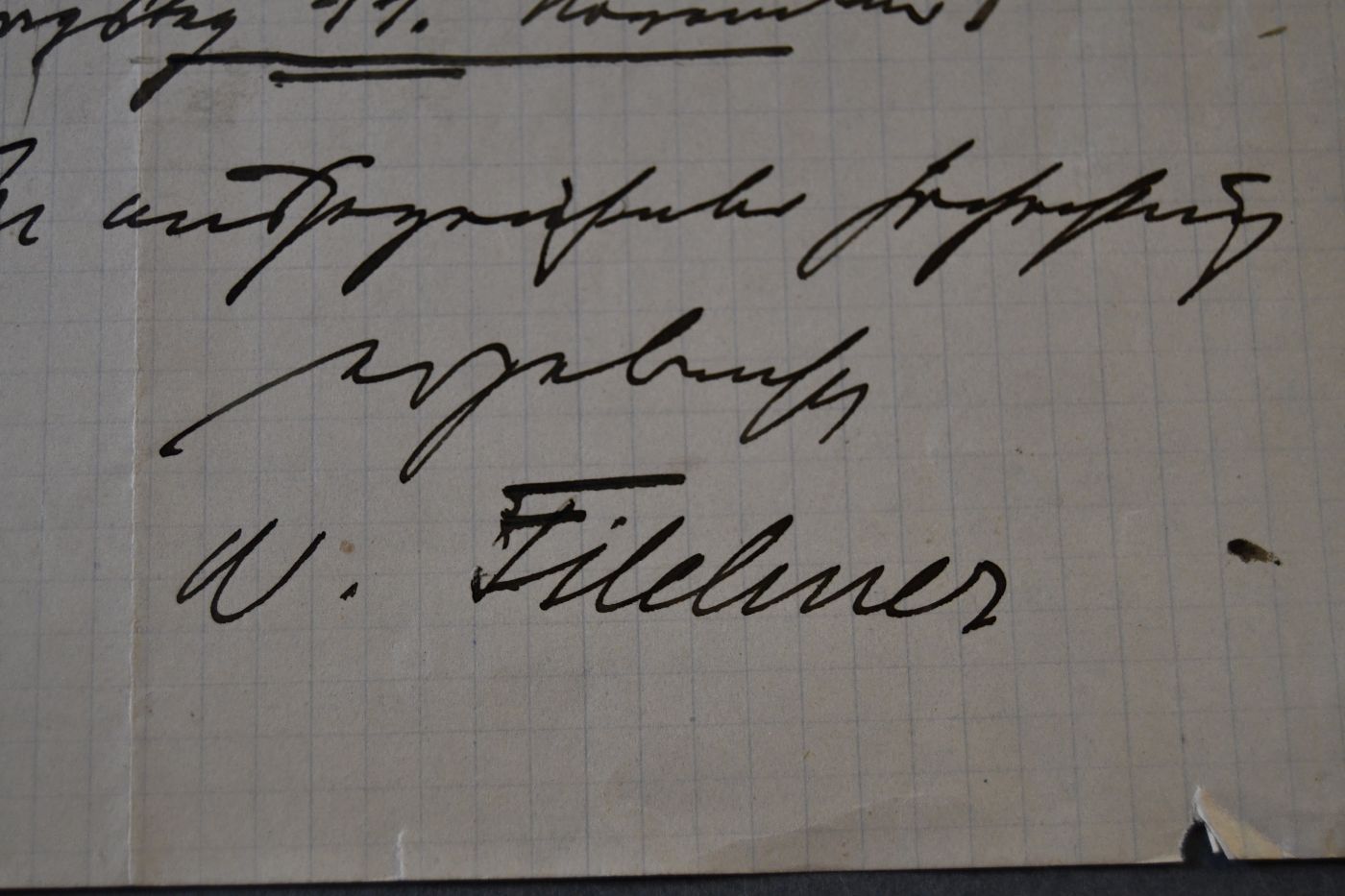 Handschriftliches Schreiben des deutschen Forschungsreisenden Thomas Friedrich Wilhelm Filchner (1877-1957) von 1922 an den Danziger Lehrer und Botaniker Konrad Lakowitz (1859-1938).