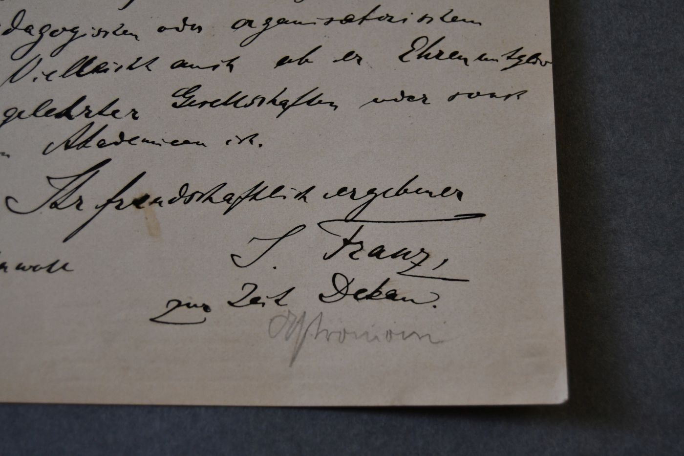 Handschriftliches Schreiben des deutschen Astronomen Julius Heinrich Georg Franz (1847-1913) vom 19. Februar 1909 an den Danziger Lehrer und Botaniker Konrad Lakowitz (1859-1938).
