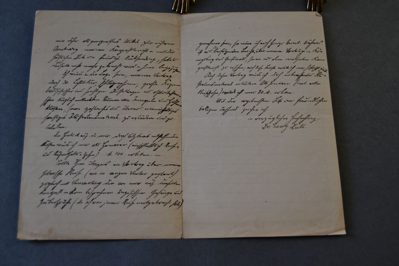 Handschriftliches Schreiben des deutscher Mongolist, Sinologe, Indologe und Tibetologe Georg Huth (1867-1906) vom 30. November 1899 an den Danziger Lehrer und Botaniker Konrad Lakowitz (1859-1938).