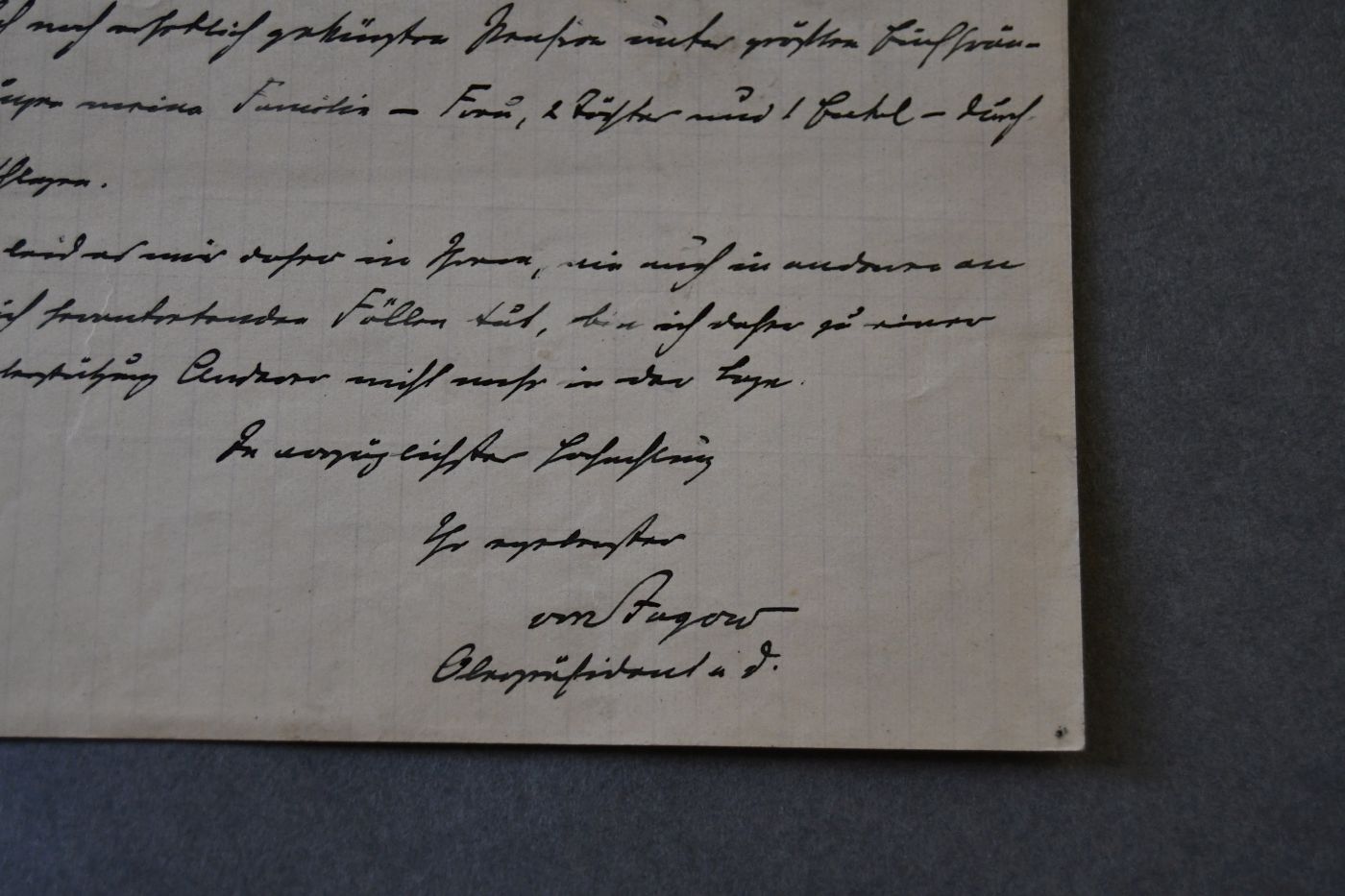 Handschriftlicher Brief des Oberpräsidenten von Westpreußen Ernst Ludwig von Jagusch (1853-1930) vom 8. Dezember 1925 an einen nicht näher bekannten Herrn Wernecke.