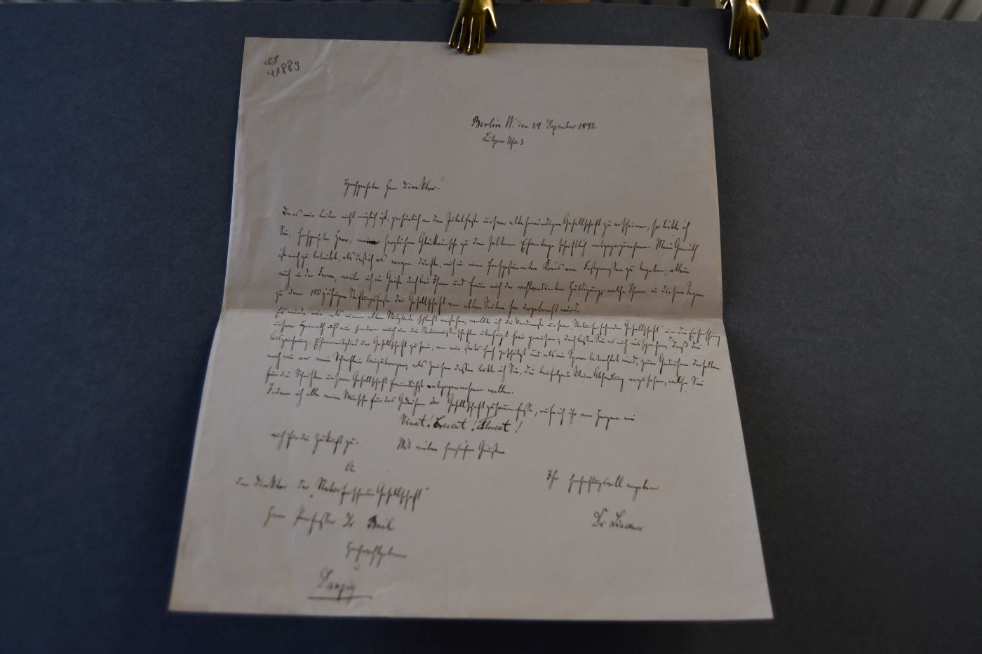 Handschriftlicher Brief des deutschen Arztes und Anthropologen Abraham Lissauer (1832-1908) vom 24. Dezember 1892 an den Danziger Lehrer und Botaniker Theodor Bail (1833-1922).