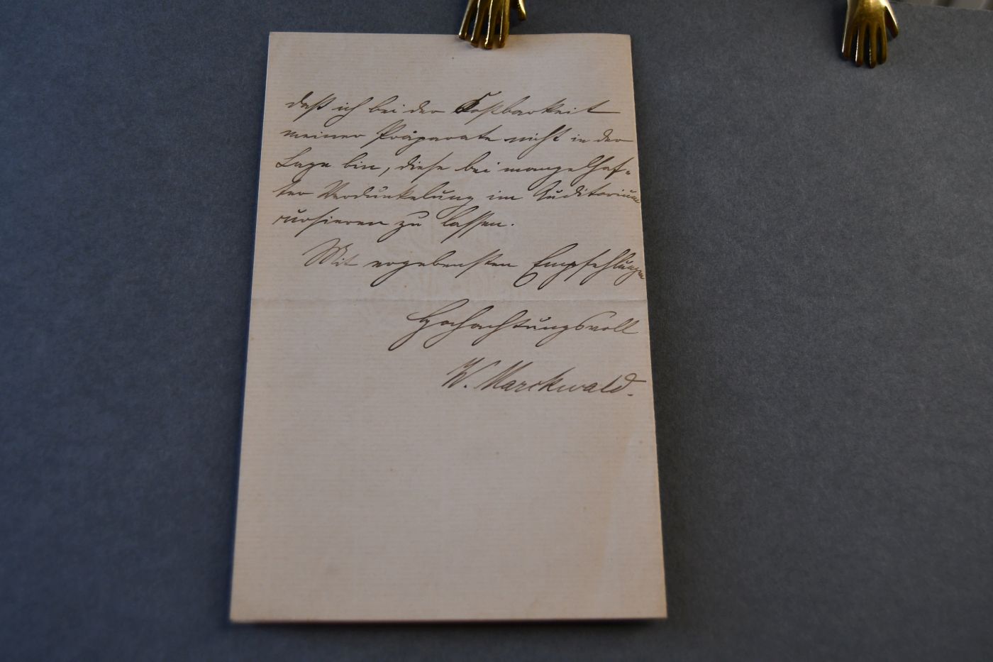 Handschriftlicher Brief des deutschen Chemikers Willy Marckwald (1864-1942) vom 12. November 1904 an den Danziger Lehrer und Botaniker Konrad Lakowitz (1859-1945).