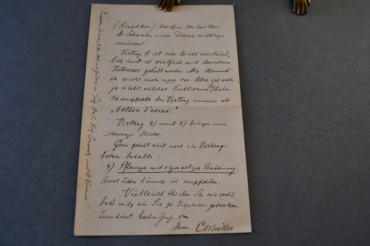 2 handschriftliche Briefe des deutschen Botanikers Carl Müller (1855-1907) vom 18.+22. Oktober 1902 an den deutschen Lehrer und Botaniker Konrad Lakowitz (1859-1945).