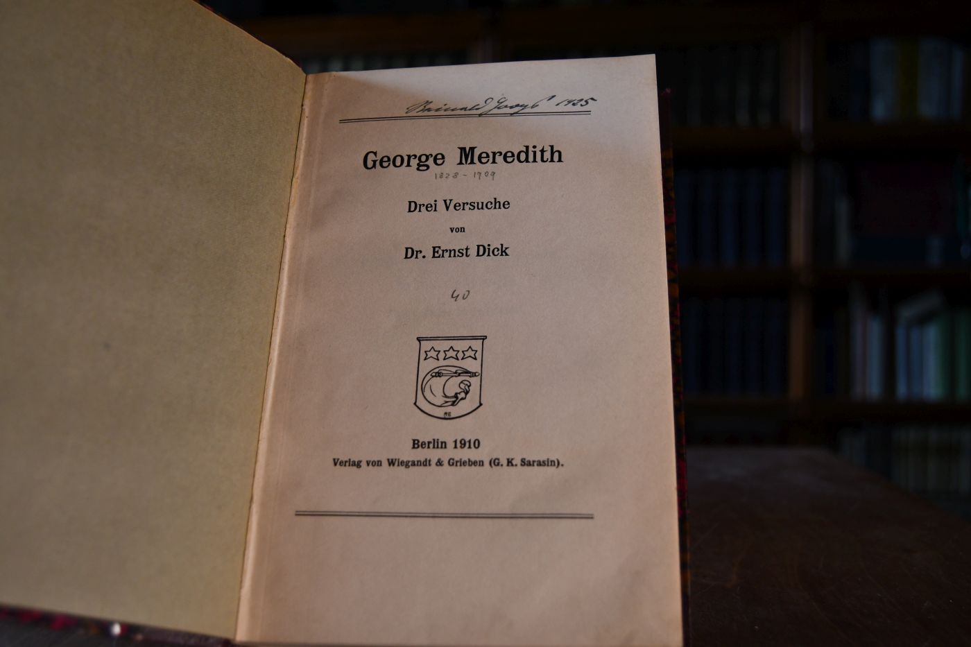 George Meredith. Drei Versuche.
