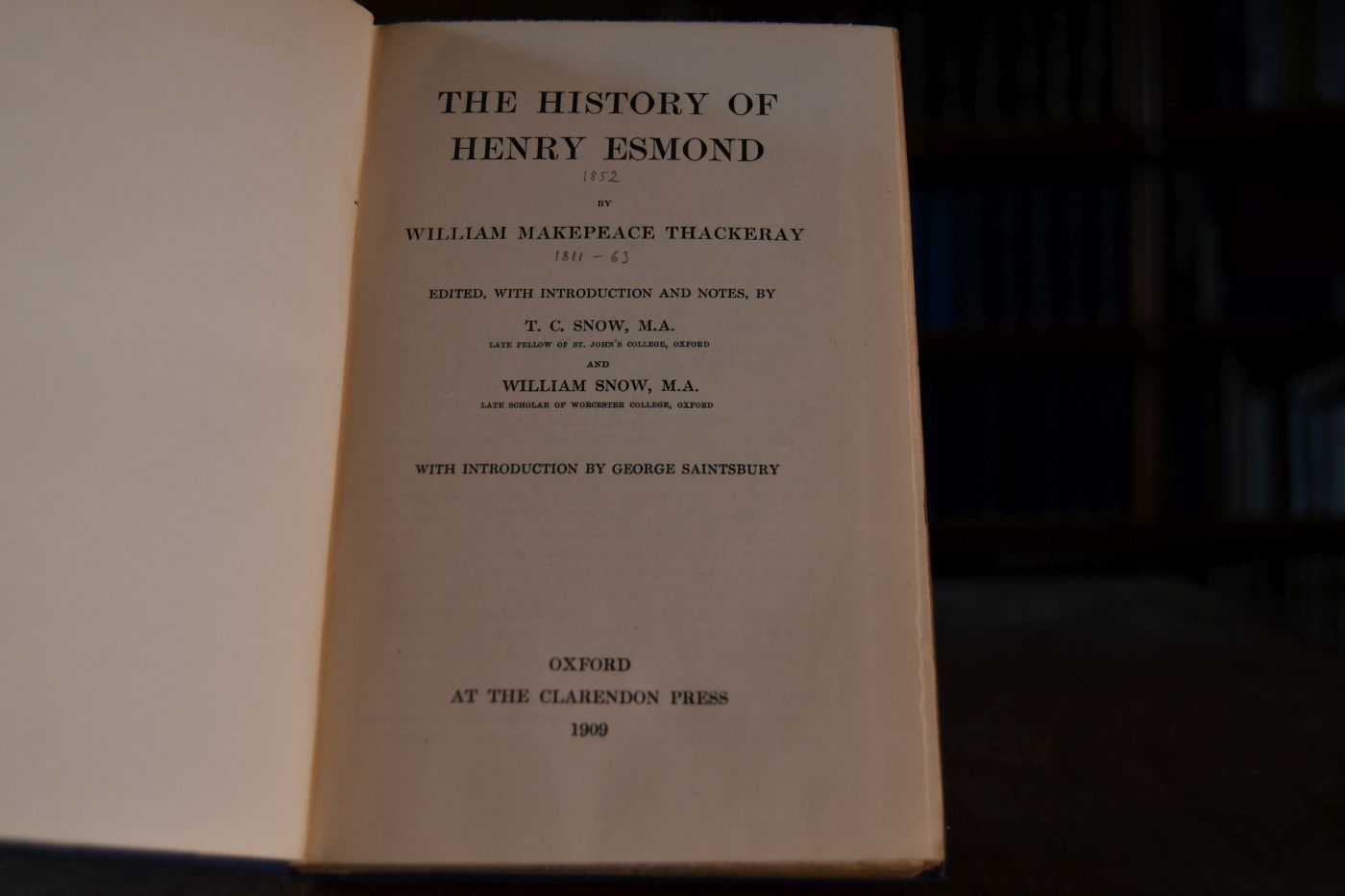 The History of Henry Esmond.