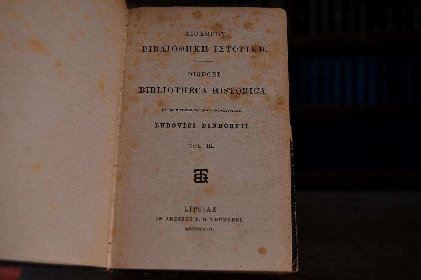 Diodori Bibliotheca Historica Vol. III.