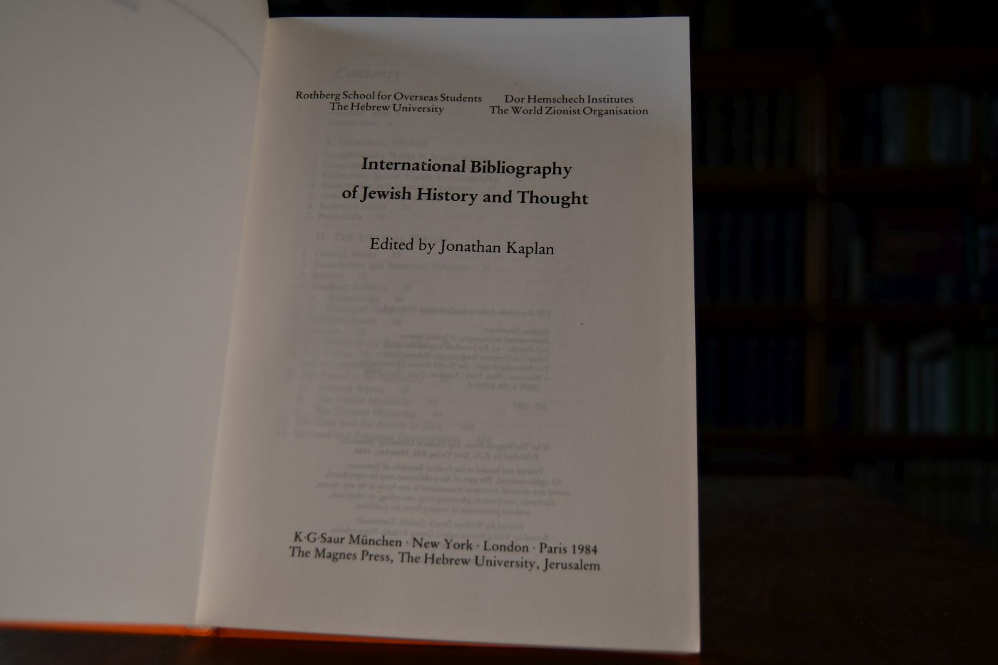 International bibliography of Jewish history and thought.