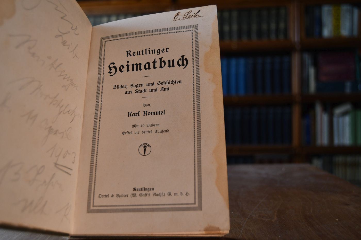 Reutlinger Heimatbuch. Bilder, Sagen und Geschichten aus Stadt und Amt.