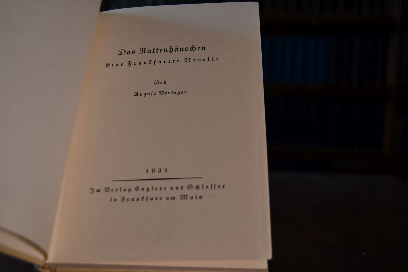 Das Rattenhäuschen. Eine Frankfurter Novelle.