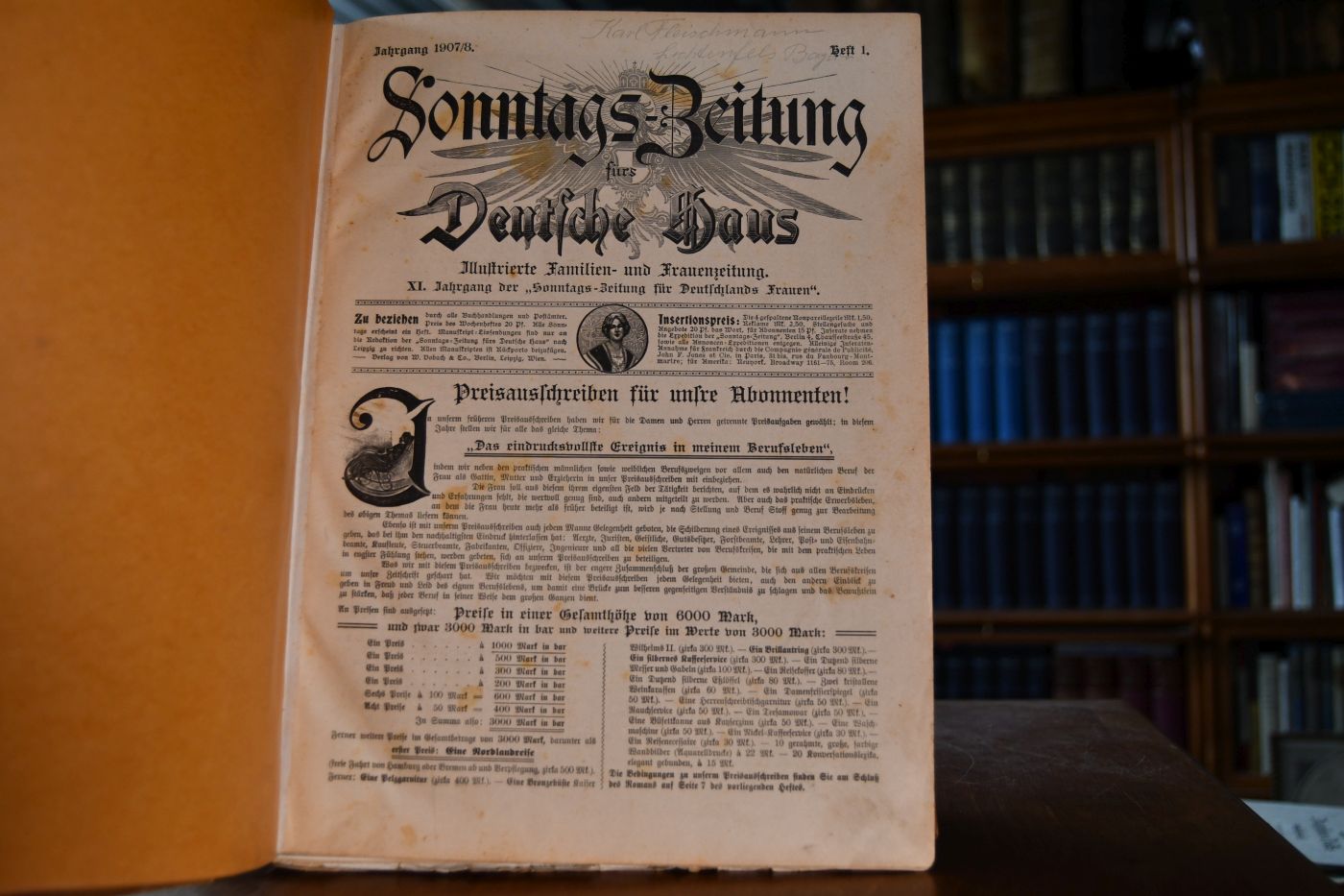 Sonntags-Zeitung fürs Deutsche Haus. Illustrierte Familien- und Frauenzeitung. Jahrgang 1907/1908. XI. Jahrgang der "Sonntags-Zeitung für Deutschlands Frauen".