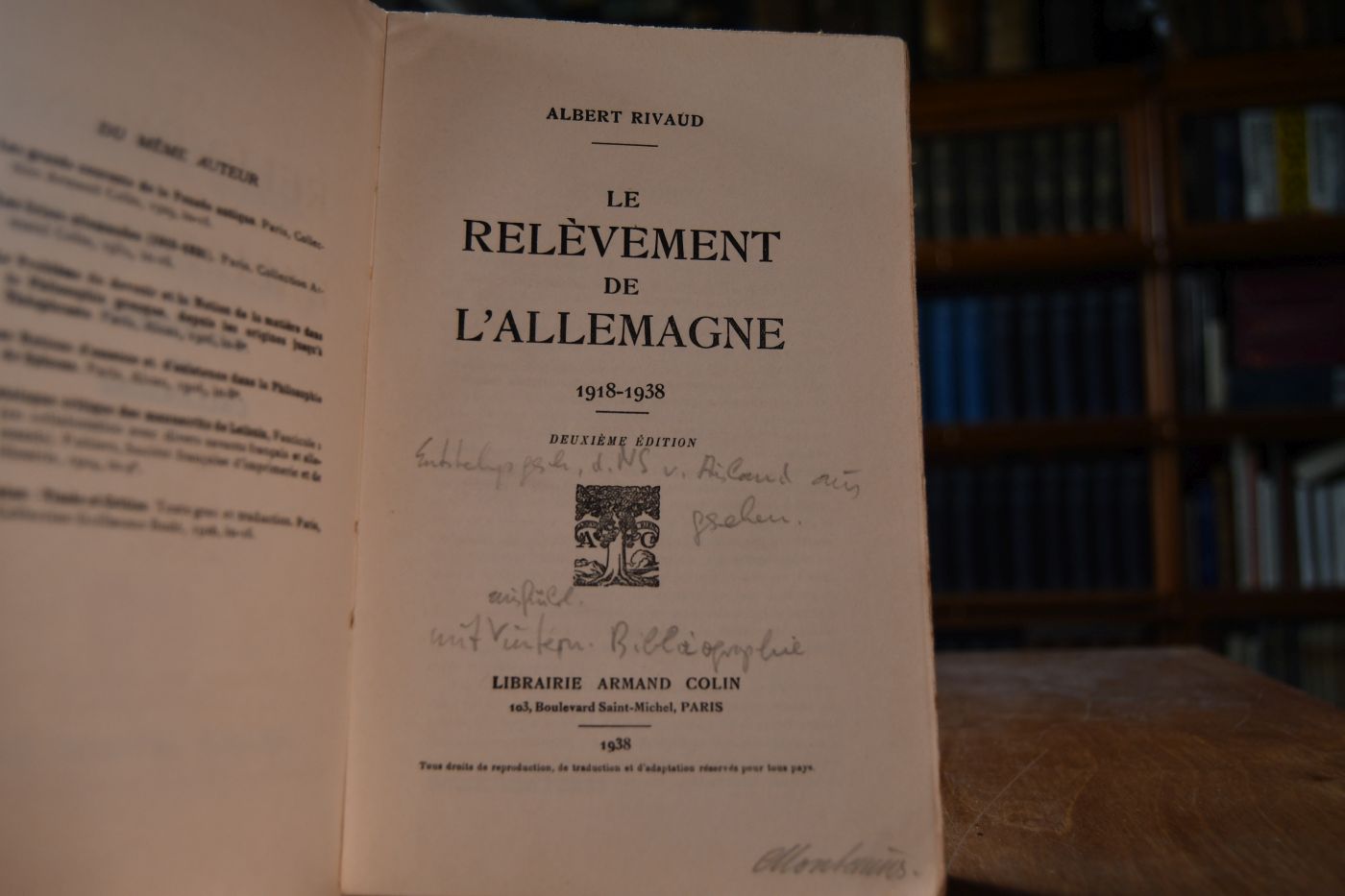 Le Relevement de l`Allemagne 1918-1938.