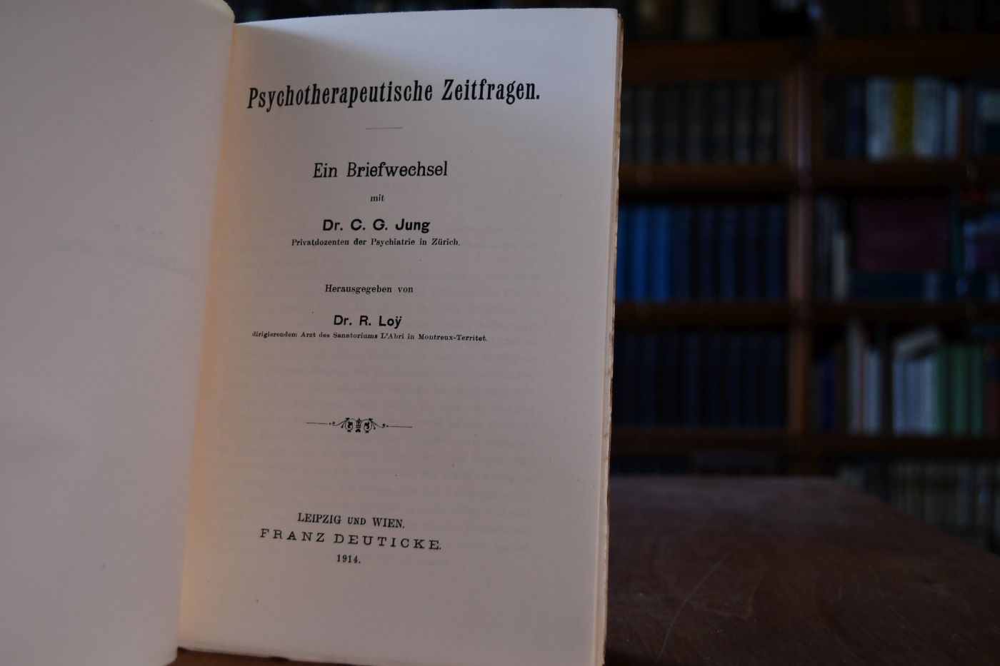 Psychotherapeutische Zeitfragen. Ein Briefwechsel mit C.G. Jung