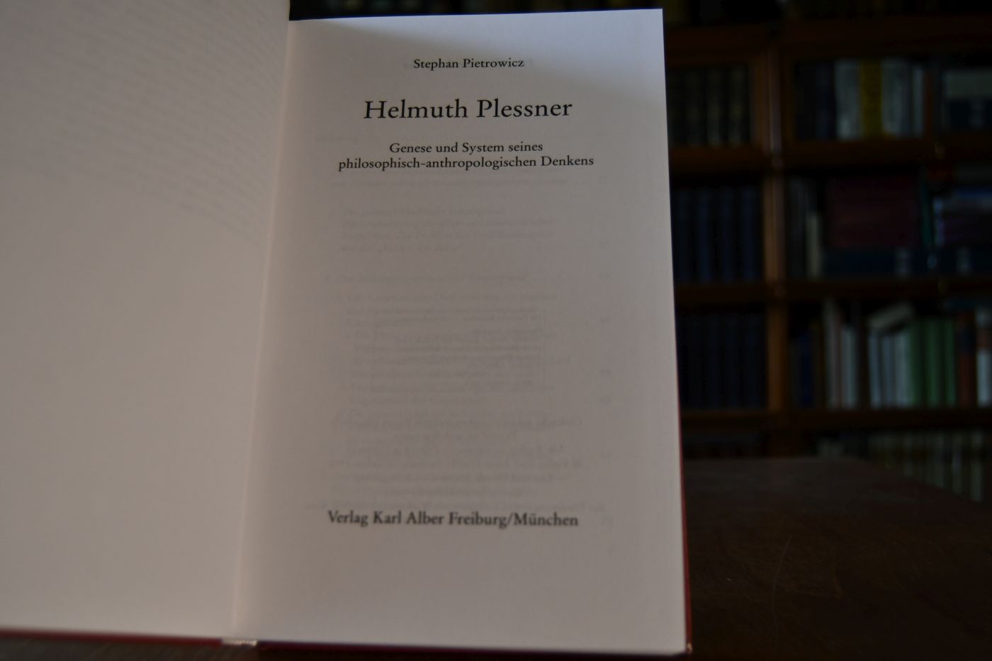 Helmuth Plessner. Genese und System seines philosophisch-anthropologischen Denkens.