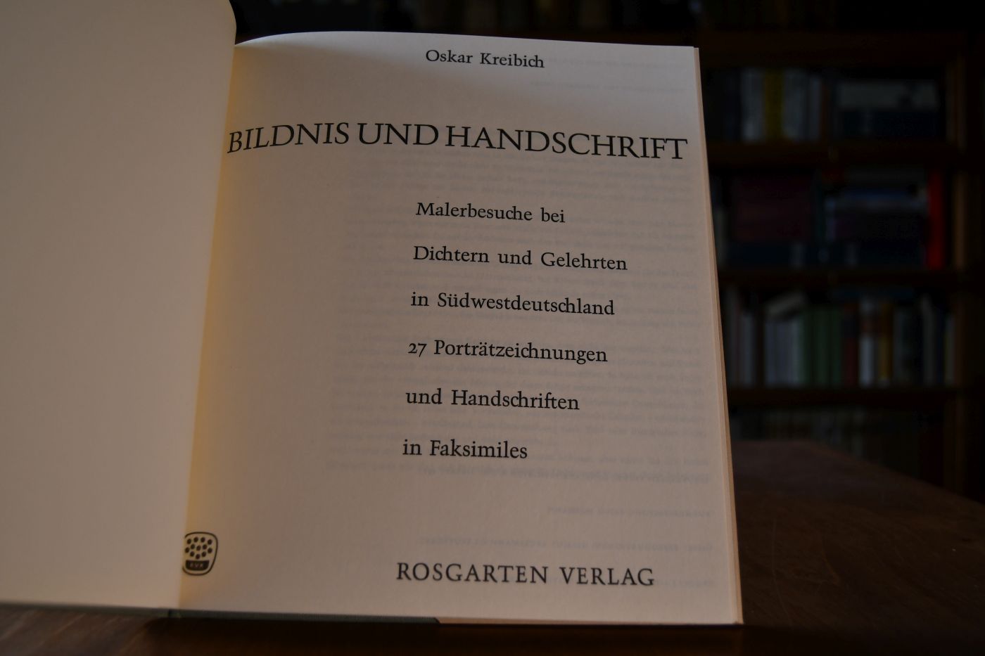 Bildnis und Handschrift. Malerbesuche bei Dichtern und Gelehrten in Südwestdeutschland. 27 Porträtzeichnungen und Handschriften in Faksimiles.