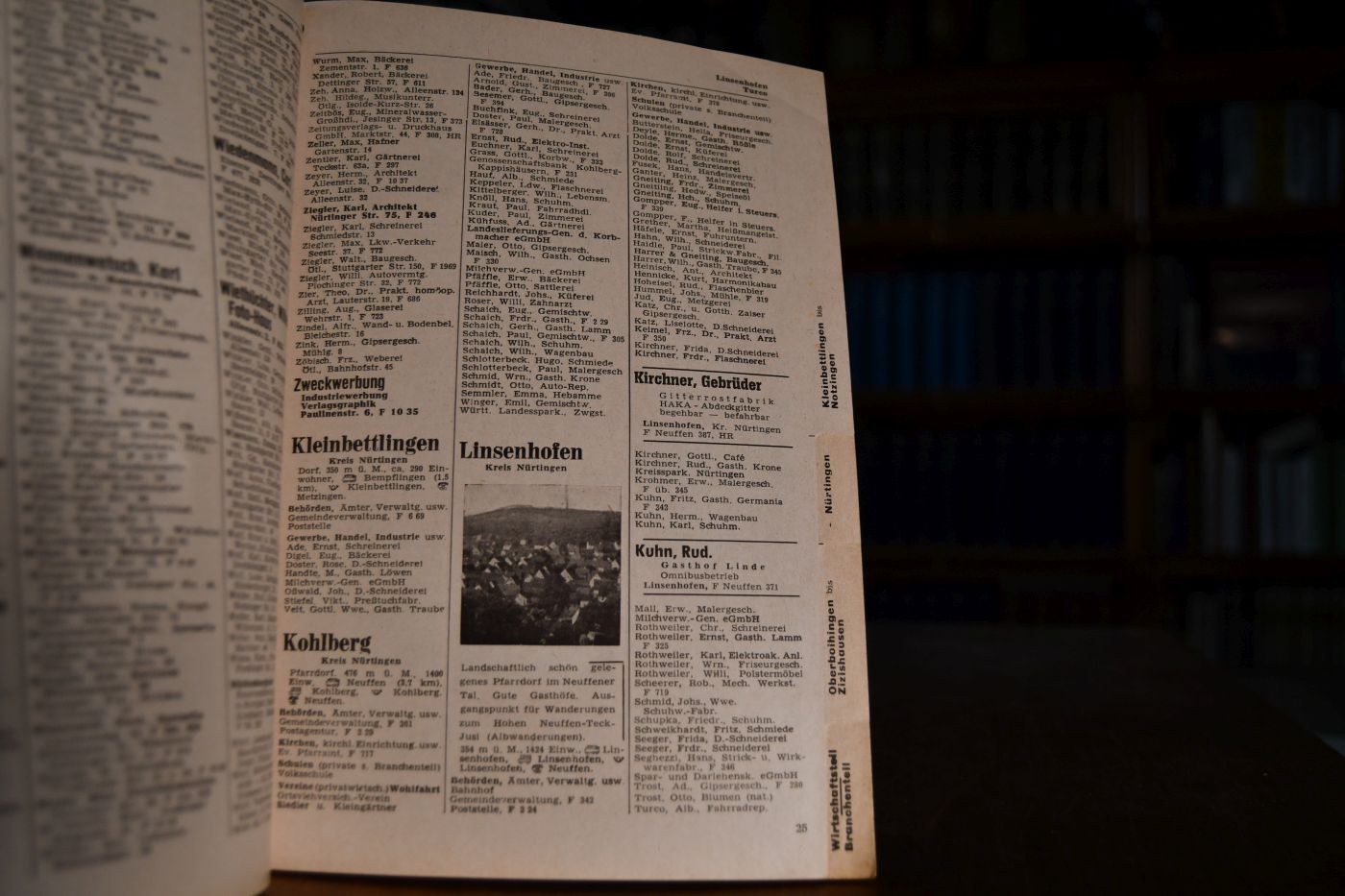 Adressbuch für den Kreis Nürtingen mit Kirchheim unter Teck. Ausgabe 1956.
