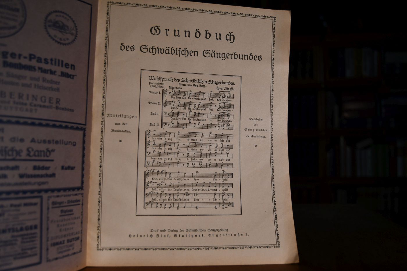 Grund-Buch des Schwäbischen Sängerbundes.