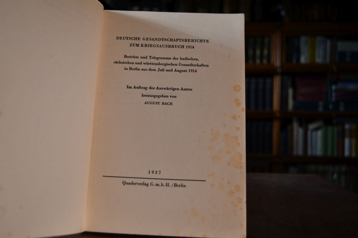 Deutsche Gesanschaftsberichte zum Kriegsausbruch 1914