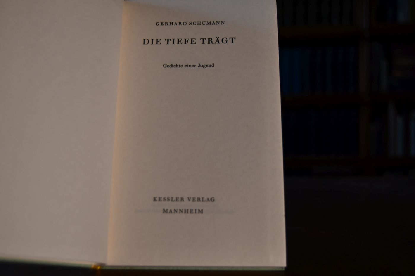 Die Tiefe trägt. Gedichte einer Jugend.