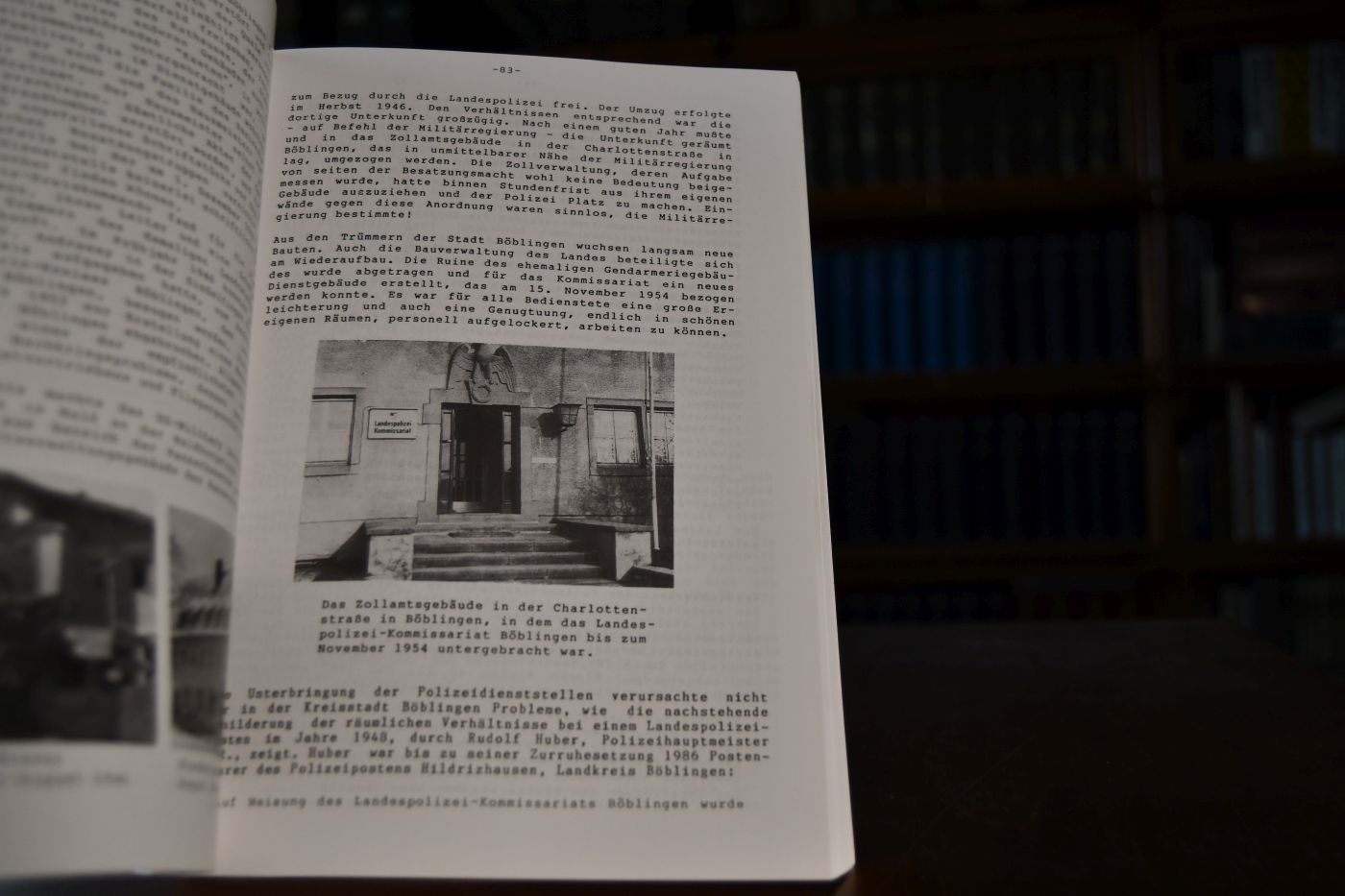 Vom Landespolizei-Kommissariat zur Polizeidirektion Böblingen. Die Jahre 1945-1975. Aufgaben und Organisatioinsstrukturen der Landespolizei in Württemberg nach dem Ende des 2. Weltkriegs - unter besonderer Berücksichtigung der Entwicklung im Landkreis Böblingen.