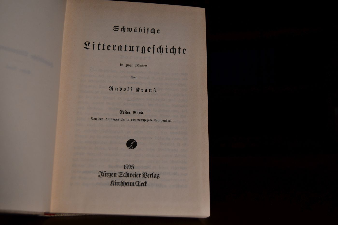 Schwäbische Litteraturgeschichte in zwei Bänden (in einem Band).