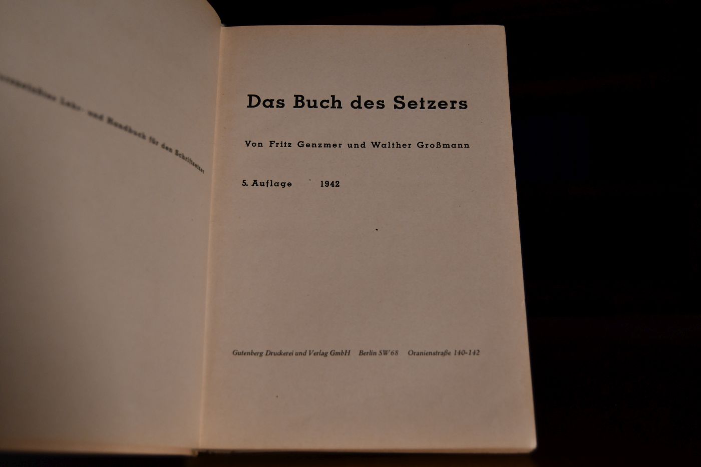 Das Buch des Setzers.