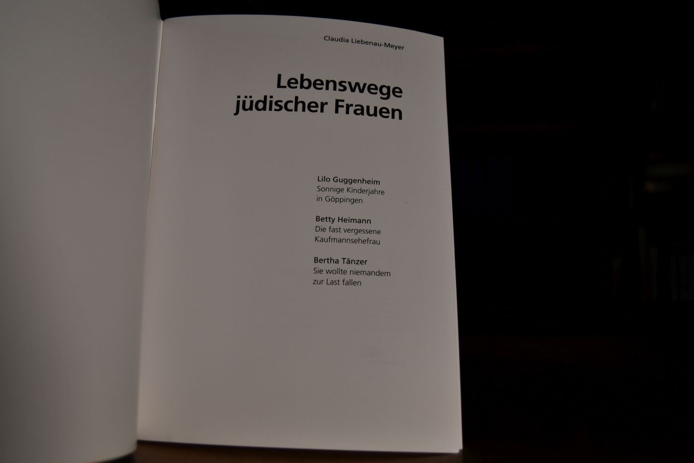 Lebenswege jüdischer Frauen. Lilo Guggenheim, Betty Heimann, Bertha Tänzer.