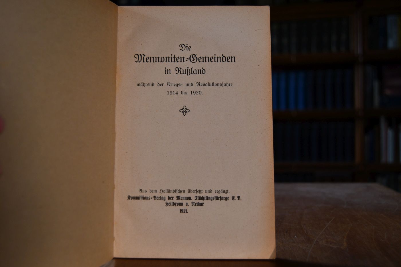 Die Mennoniten-Gemeinden in Rußland während der Kriegs- und Revolutionsjahre 1914-1920.