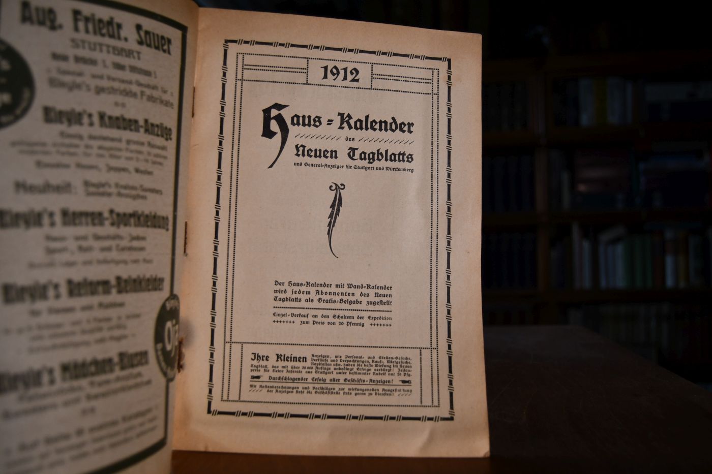 Haus-Kalender des Neuen Tagblatts. 1912.