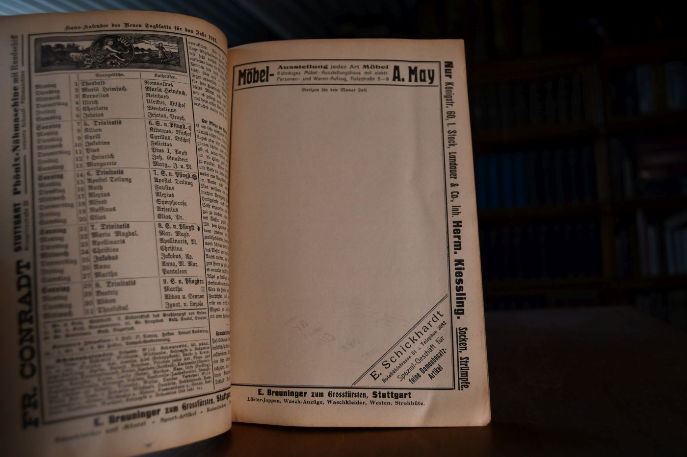 Haus-Kalender des Neuen Tagblatts. 1912.