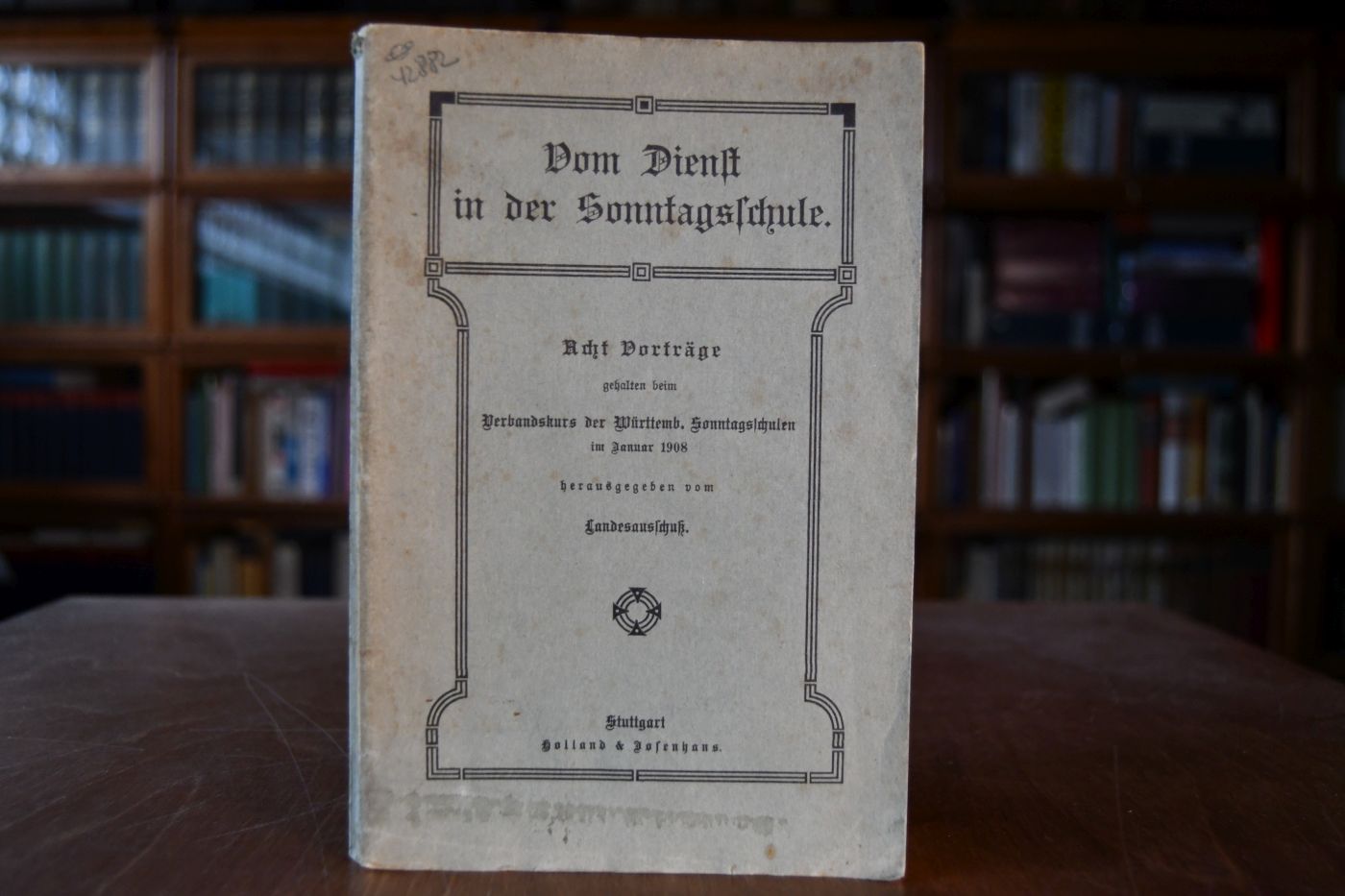 Vom Dienst in der Sonntagsschule. Acht Vorträge gehalten beim Verbandskurs der Württemb. Sonntagsschulen im Januar 1908 herausgegeben vom Landesausschuß.