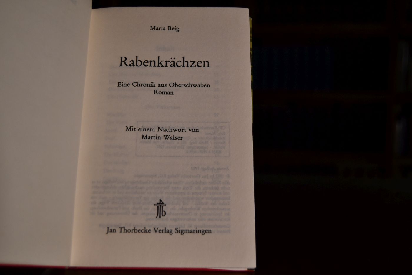 Rabenkrächzen. Eine Chronik aus Oberschwaben. Roman.