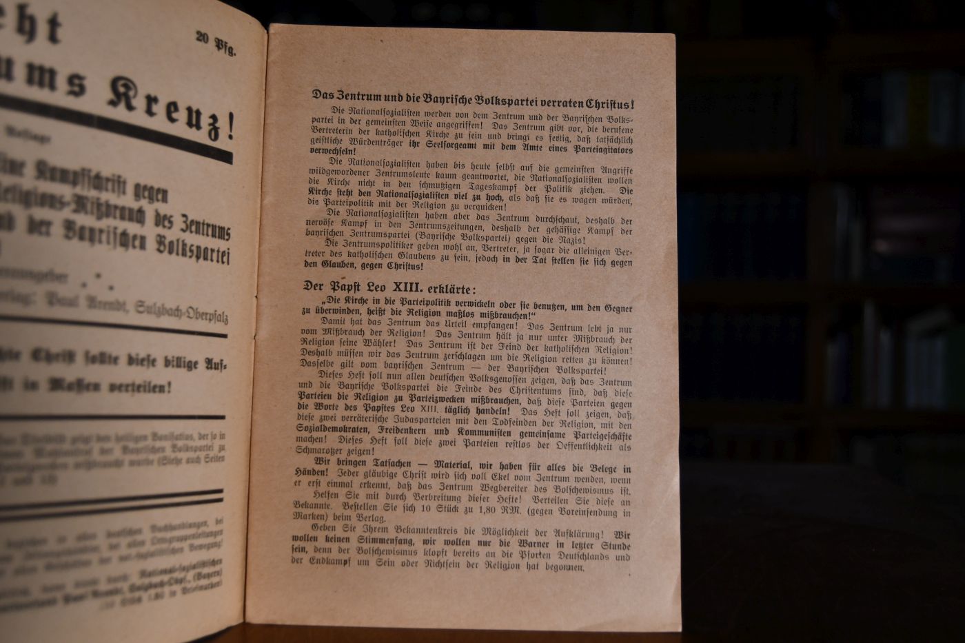 Es geht auch ums Kreuz! Eine Kampfschrift gegen Religions-Mißbrauch des Zentrums und der Bayrischen Volkspartei.